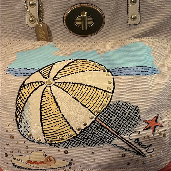 Coach Pierre Le Tan Beach Canvas Tote - Picture 2 of 9